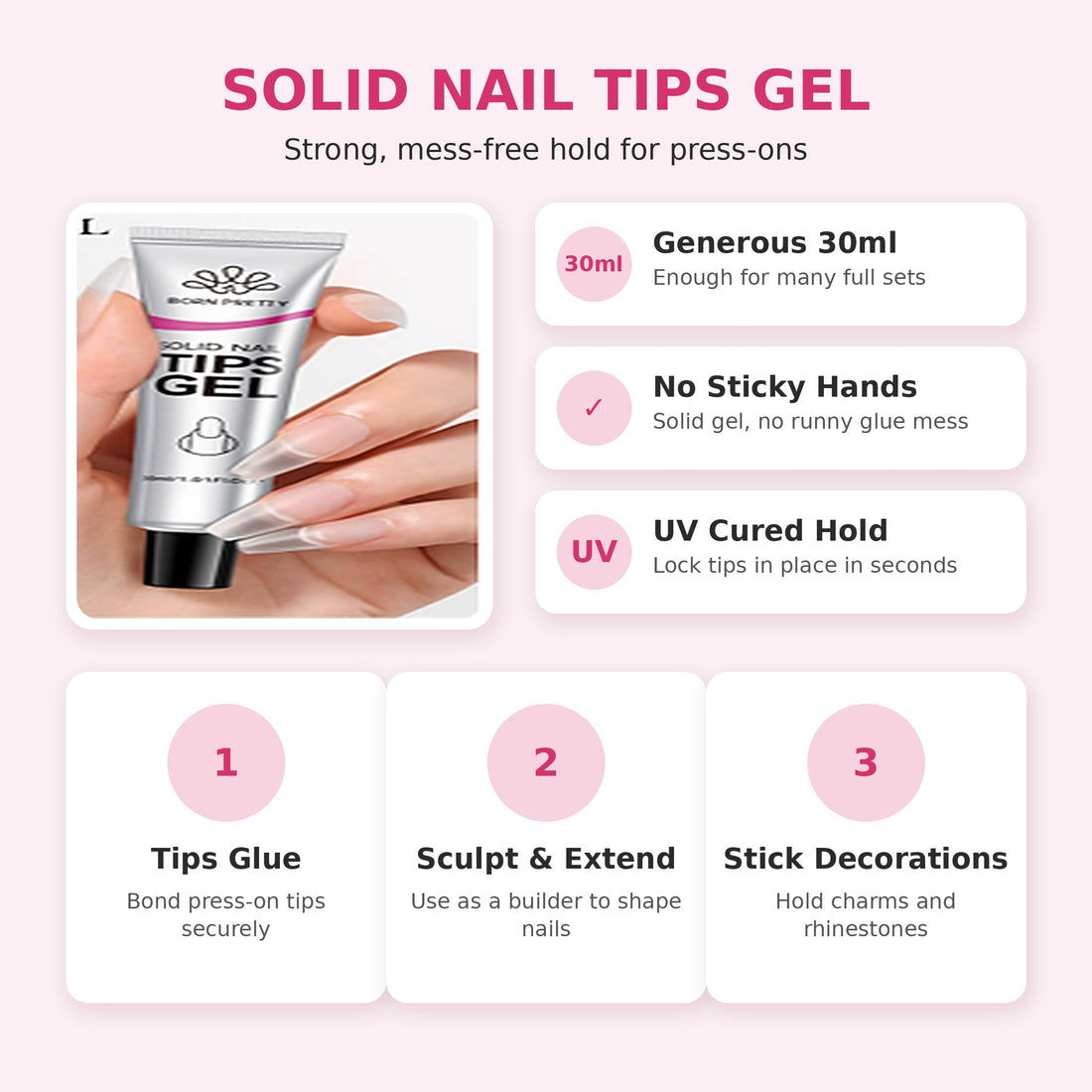 Solid tips gel